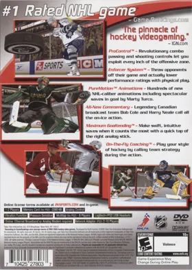 NHL 2K6 box cover back